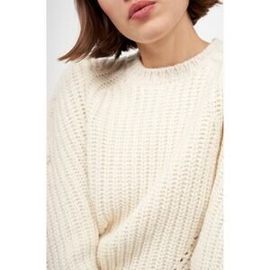 Vtg 90s Sears & Roebuck chunk knit handloomed sweater sz M Rare cream fisherman